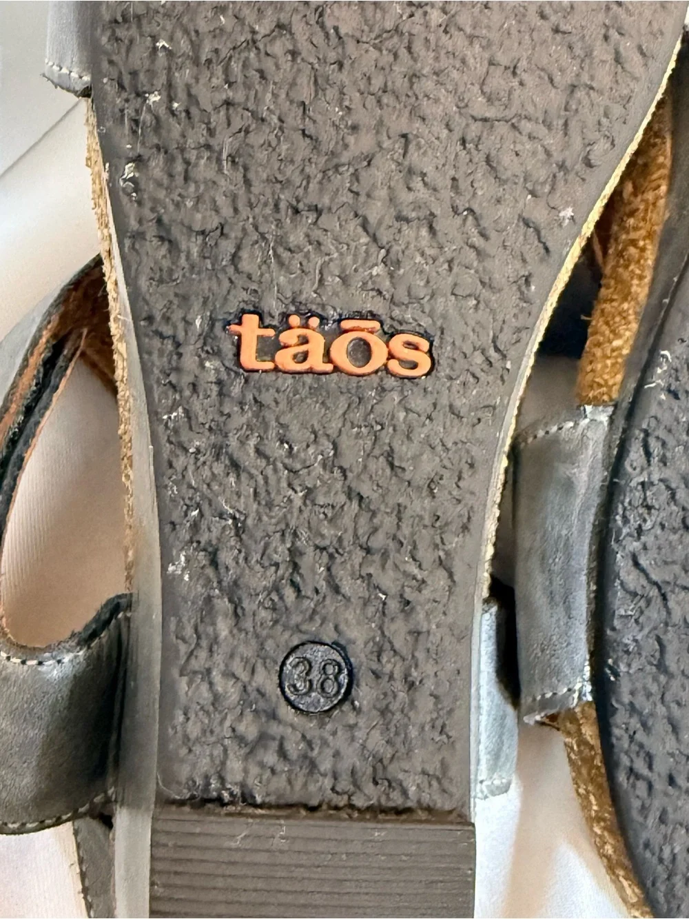 Taos Leather Wedge Sandals Gray Adjustable Comfort Sandals EU 38 US 7.5